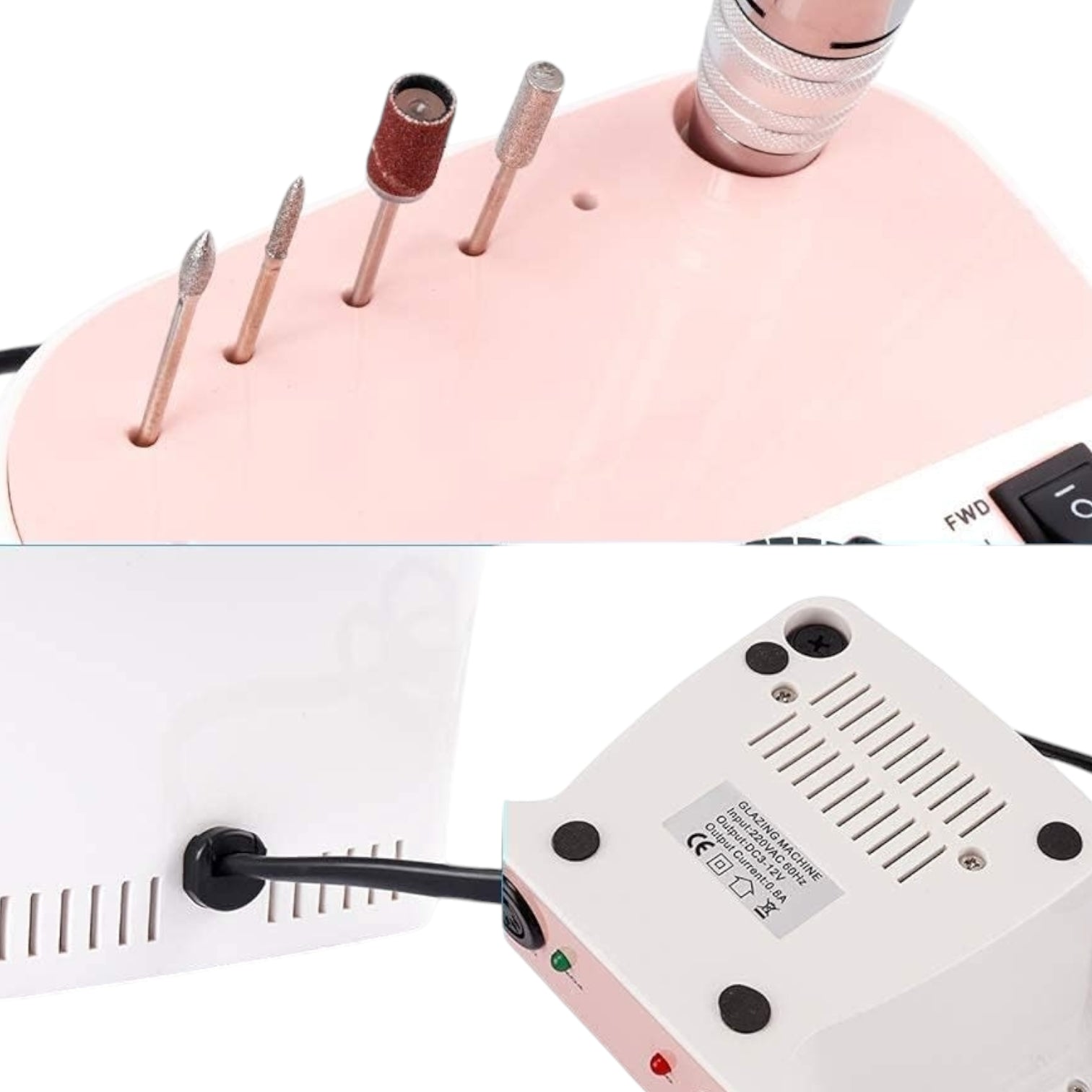 Freza Electrica 35W 35000RPM White Pink