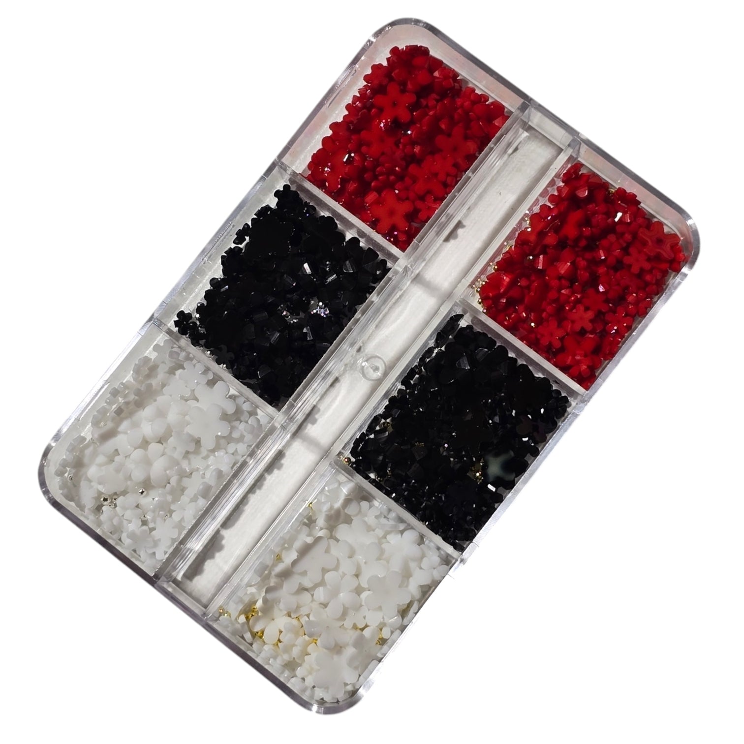 Decor Pentru Unghii Flori+Caviar WhiteBlackRed