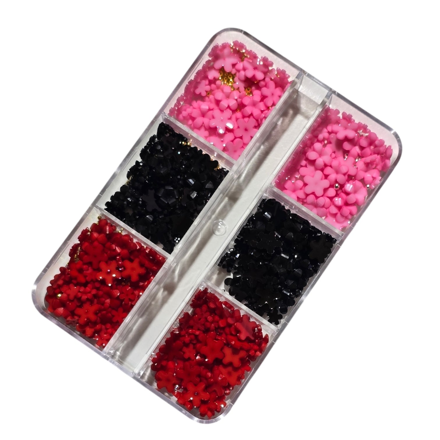 Decor Pentru Unghii Flori+Caviar PinkBlackRed